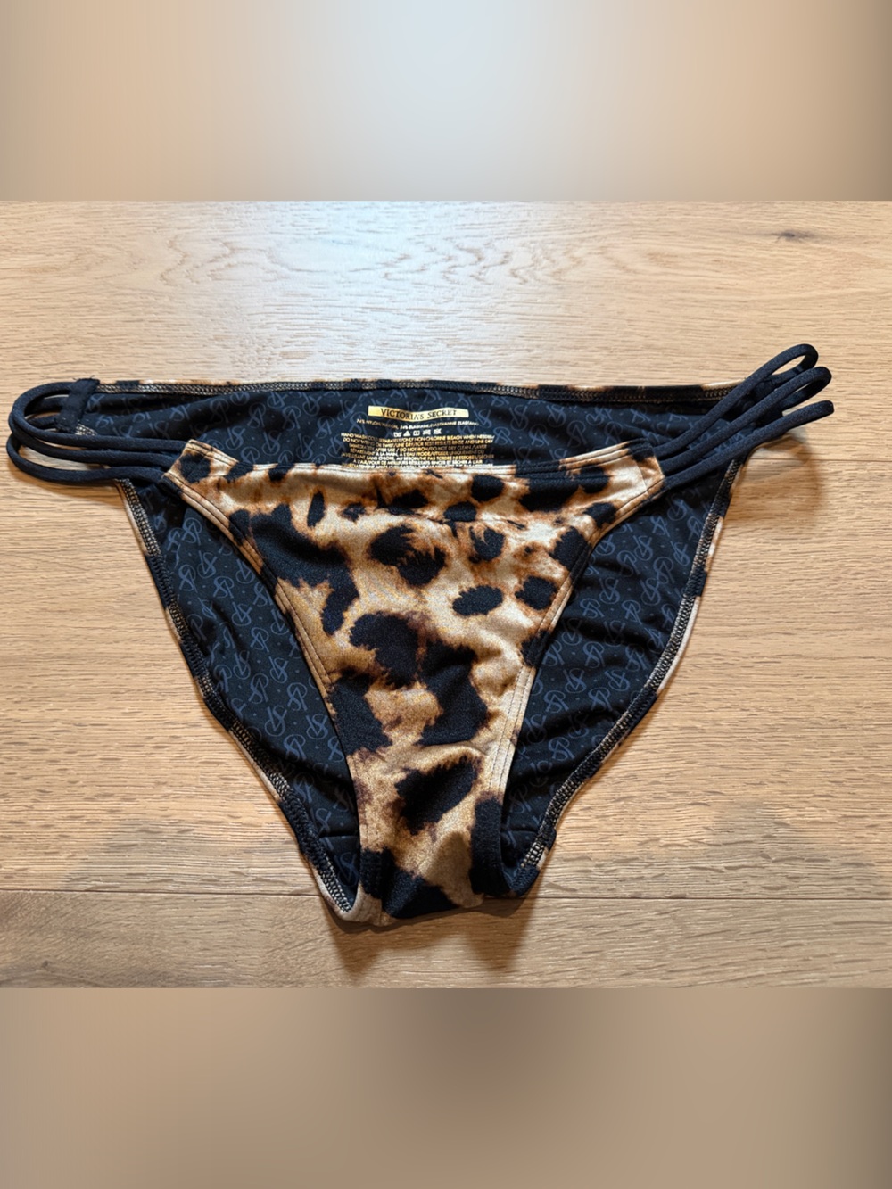 Victoria's Secret Leopard-Print Bikini Briefs - Black & Brown